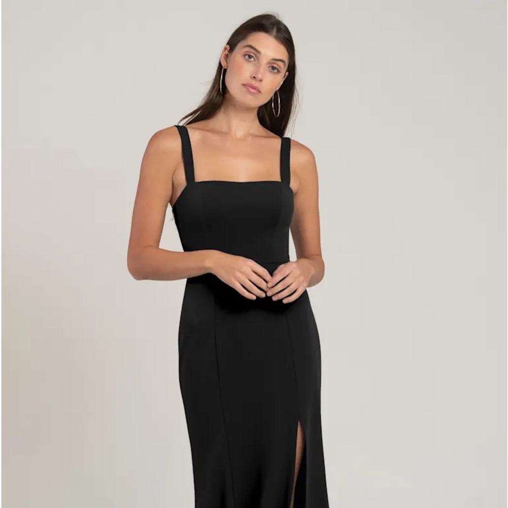 Jenny yoo Jenner  black crepe knit evening gown size 4